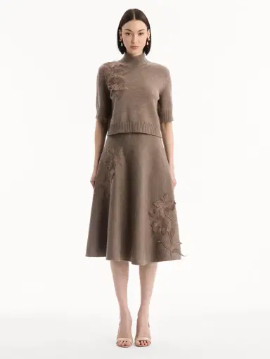 Oscar de la Renta Hibiscus Embroidered Knit Pullover | Thumbnail 3 Oscar de la Renta Hibiscus Embroidered Knit Pullover | Thumbnail 3