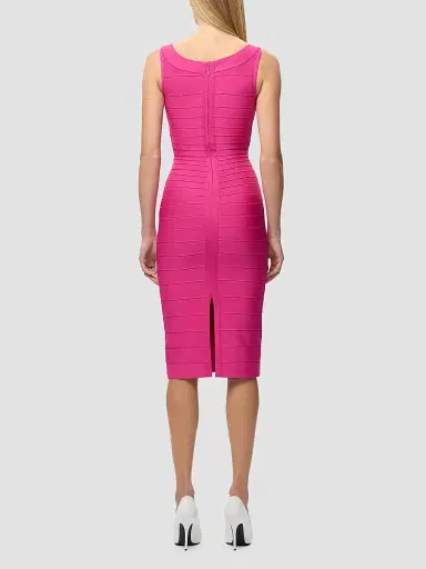 Hervé Léger Women's The Solara Bandage Midi-Dress - Magenta - Size XXS | Thumbnail 3 Hervé Léger Women's The Solara Bandage Midi-Dress - Magenta - Size XXS | Thumbnail 3