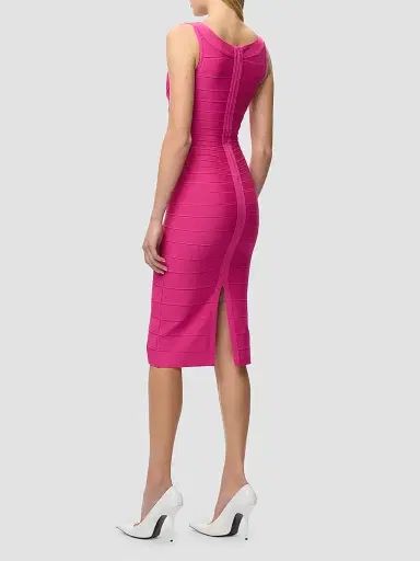 Hervé Léger Women's The Solara Bandage Midi-Dress - Magenta - Size XXS | Thumbnail 7 Hervé Léger Women's The Solara Bandage Midi-Dress - Magenta - Size XXS | Thumbnail 7