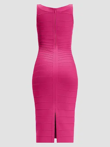 Hervé Léger Women's The Solara Bandage Midi-Dress - Magenta - Size XXS | Thumbnail 8 Hervé Léger Women's The Solara Bandage Midi-Dress - Magenta - Size XXS | Thumbnail 8