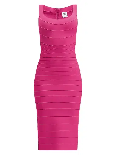 Hervé Léger Women's The Solara Bandage Midi-Dress - Magenta - Size XXS | Thumbnail 1 Hervé Léger Women's The Solara Bandage Midi-Dress - Magenta - Size XXS | Thumbnail 1
