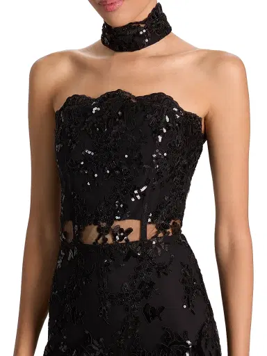 ALICE + OLIVIA Women's Georgie Sequin-Embellished Lace Jumpsuit - Black | Thumbnail 6 ALICE + OLIVIA Women's Georgie Sequin-Embellished Lace Jumpsuit - Black | Thumbnail 6