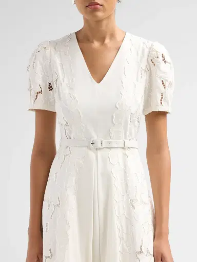 Theia Women's Amal Floral-Embroidered Midi Dress - White | Thumbnail 5 Theia Women's Amal Floral-Embroidered Midi Dress - White | Thumbnail 5