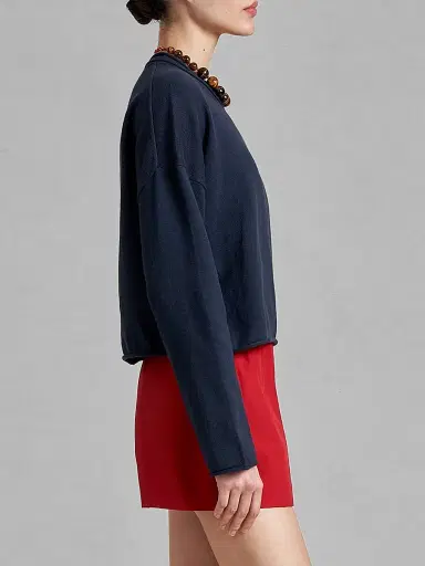 La Ligne Women's Cotton Dominick Sweater - Navy - Size XL | Thumbnail 3 La Ligne Women's Cotton Dominick Sweater - Navy - Size XL | Thumbnail 3