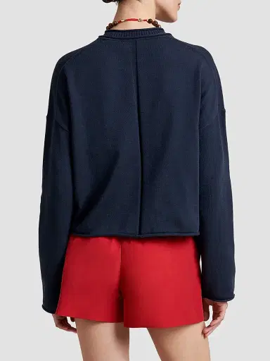 La Ligne Women's Cotton Dominick Sweater - Navy - Size XL | Thumbnail 4 La Ligne Women's Cotton Dominick Sweater - Navy - Size XL | Thumbnail 4