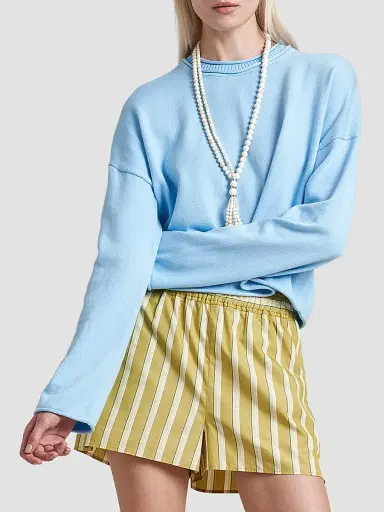 La Ligne Women's Cotton Dominick Sweater - Light Blue - Size XL | Thumbnail 2 La Ligne Women's Cotton Dominick Sweater - Light Blue - Size XL | Thumbnail 2