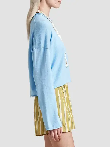 La Ligne Women's Cotton Dominick Sweater - Light Blue - Size XL | Thumbnail 3 La Ligne Women's Cotton Dominick Sweater - Light Blue - Size XL | Thumbnail 3