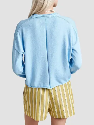La Ligne Women's Cotton Dominick Sweater - Light Blue - Size XL | Thumbnail 4 La Ligne Women's Cotton Dominick Sweater - Light Blue - Size XL | Thumbnail 4