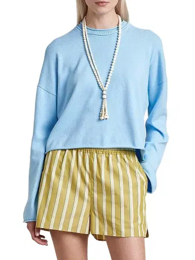 La Ligne Women's Cotton Dominick Sweater - Light Blue - Size XL | Thumbnail 1 La Ligne Women's Cotton Dominick Sweater - Light Blue - Size XL | Thumbnail 1