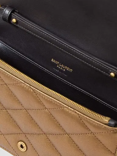 Saint Laurent Women's Paris Chain Wallet in Metallic Leather | Thumbnail 8 Saint Laurent Women's Paris Chain Wallet in Metallic Leather | Thumbnail 8