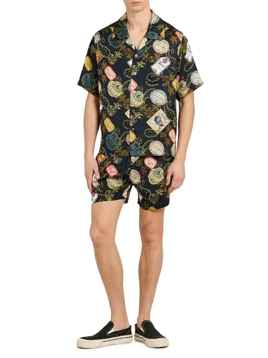 Rhude Men's Vin Bandana-Print Camp Shirt - Black Multi - Size XL | Thumbnail 2 Rhude Men's Vin Bandana-Print Camp Shirt - Black Multi - Size XL | Thumbnail 2