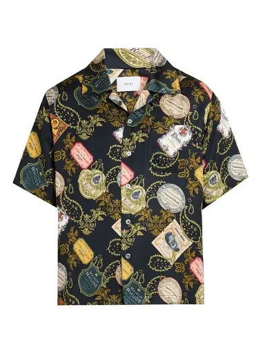 Rhude Men's Vin Bandana-Print Camp Shirt - Black Multi - Size XL | Thumbnail 1 Rhude Men's Vin Bandana-Print Camp Shirt - Black Multi - Size XL | Thumbnail 1