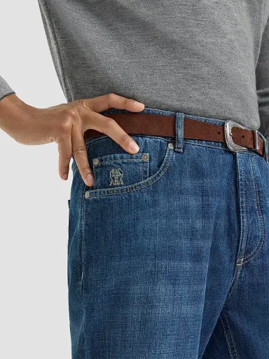 Brunello Cucinelli Men's Lightweight Denim Traditional Fit Five-Pocket Jeans | Thumbnail 5 Brunello Cucinelli Men's Lightweight Denim Traditional Fit Five-Pocket Jeans | Thumbnail 5