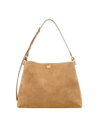 Dolce & Gabbana Women's Vittoria Suede Shoulder Bag - Tortora And Ecru | Thumbnail 1 Dolce & Gabbana Women's Vittoria Suede Shoulder Bag - Tortora And Ecru | Thumbnail 1