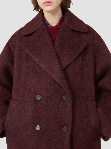 Weekend Max Mara Women's Knitted Look Coat - Bordeaux - Size 14 | Thumbnail 5 Weekend Max Mara Women's Knitted Look Coat - Bordeaux - Size 14 | Thumbnail 5