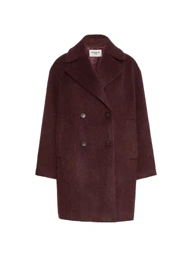 Weekend Max Mara Women's Knitted Look Coat - Bordeaux - Size 14 | Thumbnail 1 Weekend Max Mara Women's Knitted Look Coat - Bordeaux - Size 14 | Thumbnail 1