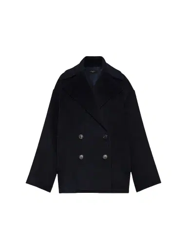 Weekend Max Mara Women's Double Wool Broadcloth Peacoat - Navy | Thumbnail 1 Weekend Max Mara Women's Double Wool Broadcloth Peacoat - Navy | Thumbnail 1