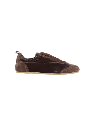 Jil Sander Women's Etage Velvet & Suede Low-Top Sneakers - Chocolate Plum | Thumbnail 1 Jil Sander Women's Etage Velvet & Suede Low-Top Sneakers - Chocolate Plum | Thumbnail 1