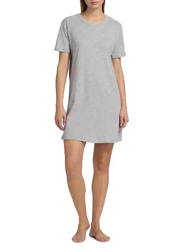 Papinelle Women's Jada Cotton Knit T-Shirt Nightie - Grey | Thumbnail 2 Papinelle Women's Jada Cotton Knit T-Shirt Nightie - Grey | Thumbnail 2