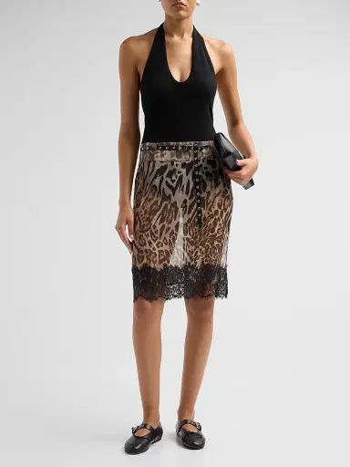 Ksubi Women's Mara Leopard Print Chiffon Skirt - Brown - Size XL | Thumbnail 2 Ksubi Women's Mara Leopard Print Chiffon Skirt - Brown - Size XL | Thumbnail 2