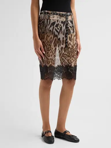 Ksubi Women's Mara Leopard Print Chiffon Skirt - Brown - Size XL | Thumbnail 4 Ksubi Women's Mara Leopard Print Chiffon Skirt - Brown - Size XL | Thumbnail 4