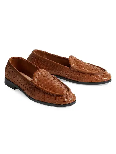 Bottega Veneta Men's Silenzio Intrecciato Leather Loafers | Thumbnail 3 Bottega Veneta Men's Silenzio Intrecciato Leather Loafers | Thumbnail 3