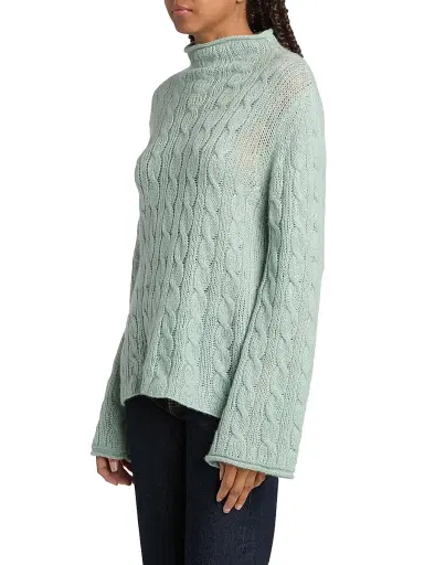 Guest In Residence Women's Cable-Knit Merino Wool-Blend Top - Sage Brush - Size XL | Thumbnail 4 Guest In Residence Women's Cable-Knit Merino Wool-Blend Top - Sage Brush - Size XL | Thumbnail 4