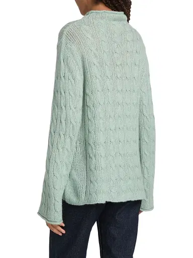 Guest In Residence Women's Cable-Knit Merino Wool-Blend Top - Sage Brush - Size XL | Thumbnail 5 Guest In Residence Women's Cable-Knit Merino Wool-Blend Top - Sage Brush - Size XL | Thumbnail 5