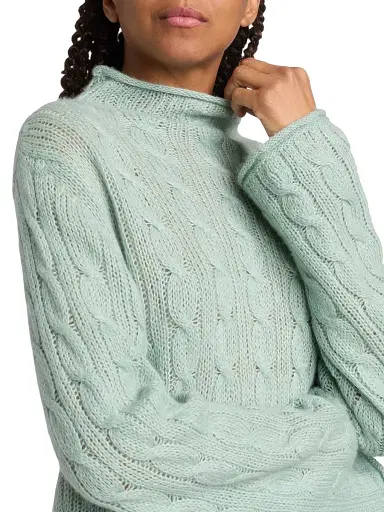 Guest In Residence Women's Cable-Knit Merino Wool-Blend Top - Sage Brush - Size XL | Thumbnail 6 Guest In Residence Women's Cable-Knit Merino Wool-Blend Top - Sage Brush - Size XL | Thumbnail 6