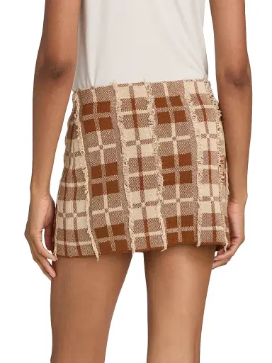 Guest In Residence Women's Fringe Plaid Silk-Linen Miniskirt | Thumbnail 5 Guest In Residence Women's Fringe Plaid Silk-Linen Miniskirt | Thumbnail 5