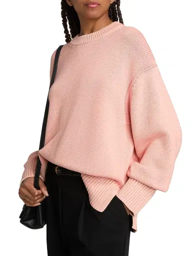 Guest In Residence Women's Sunwash Cotton-Cashmere Crewneck Sweater - Sprinkle | Thumbnail 6 Guest In Residence Women's Sunwash Cotton-Cashmere Crewneck Sweater - Sprinkle | Thumbnail 6