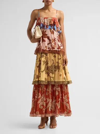 Hemant & Nandita Women's Printed Tiered Maxi Dress | Thumbnail 2 Hemant & Nandita Women's Printed Tiered Maxi Dress | Thumbnail 2