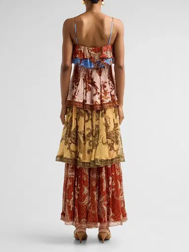 Hemant & Nandita Women's Printed Tiered Maxi Dress | Thumbnail 3 Hemant & Nandita Women's Printed Tiered Maxi Dress | Thumbnail 3