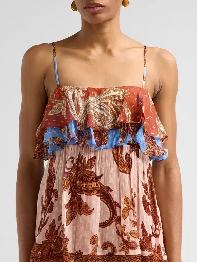 Hemant & Nandita Women's Printed Tiered Maxi Dress | Thumbnail 5 Hemant & Nandita Women's Printed Tiered Maxi Dress | Thumbnail 5