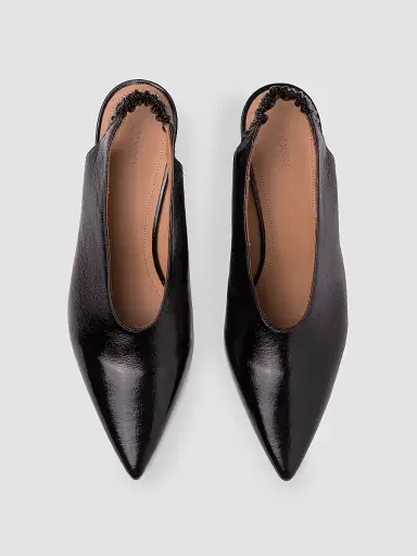 Odissì Women's Maria B Leather Slingback Pumps - Black - Size 11 | Thumbnail 3 Odissì Women's Maria B Leather Slingback Pumps - Black - Size 11 | Thumbnail 3