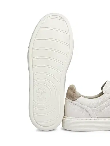 Brunello Cucinelli Men's Suede-Trim Low-Top Leather Sneakers - White | Thumbnail 5 Brunello Cucinelli Men's Suede-Trim Low-Top Leather Sneakers - White | Thumbnail 5
