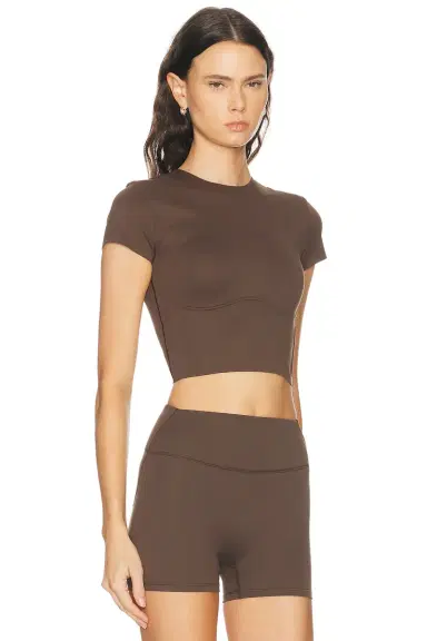 NikeSKIMS Matte Corset Short Sleeve Crop Top | Thumbnail 2 NikeSKIMS Matte Corset Short Sleeve Crop Top | Thumbnail 2