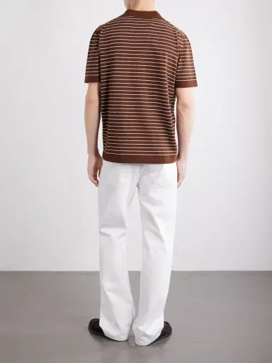 A.P.C. Tristan Logo-Embroidered Striped Cotton Polo Shirt - Men | Thumbnail 4 A.P.C. Tristan Logo-Embroidered Striped Cotton Polo Shirt - Men | Thumbnail 4
