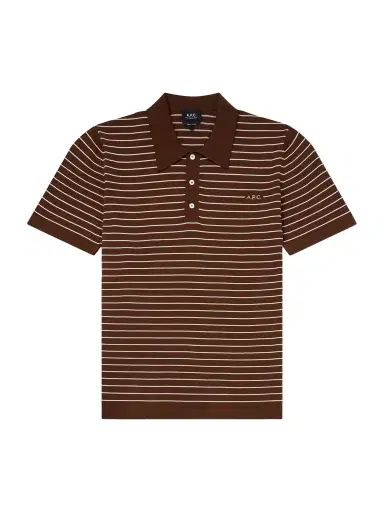 A.P.C. Tristan Logo-Embroidered Striped Cotton Polo Shirt - Men | Thumbnail 1 A.P.C. Tristan Logo-Embroidered Striped Cotton Polo Shirt - Men | Thumbnail 1