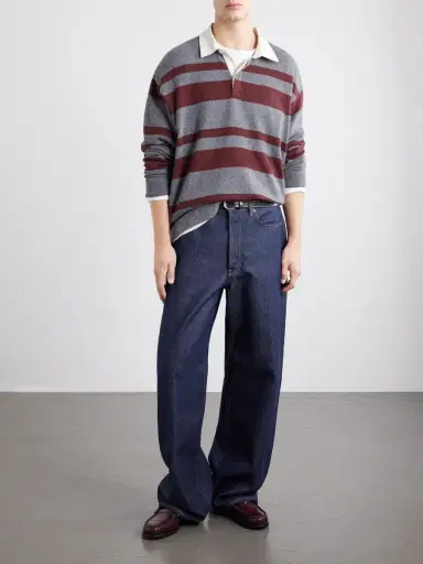 Frame Striped Wool and Cashmere-Blend Polo Shirt - Men | Thumbnail 2 Frame Striped Wool and Cashmere-Blend Polo Shirt - Men | Thumbnail 2