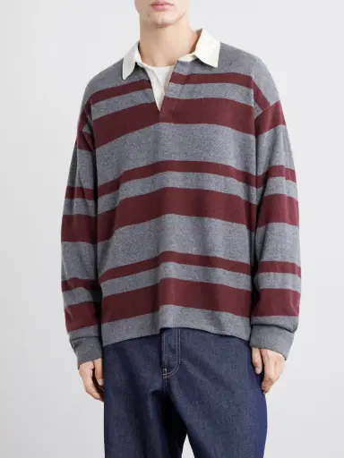Frame Striped Wool and Cashmere-Blend Polo Shirt - Men | Thumbnail 3 Frame Striped Wool and Cashmere-Blend Polo Shirt - Men | Thumbnail 3