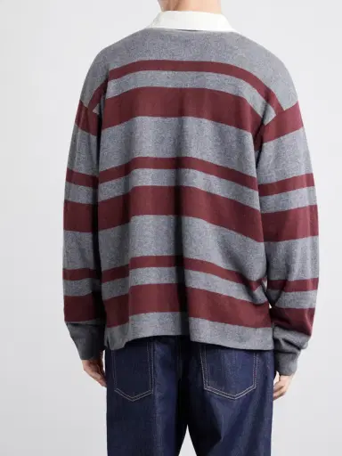 Frame Striped Wool and Cashmere-Blend Polo Shirt - Men | Thumbnail 4 Frame Striped Wool and Cashmere-Blend Polo Shirt - Men | Thumbnail 4
