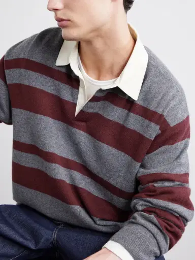 Frame Striped Wool and Cashmere-Blend Polo Shirt - Men | Thumbnail 5 Frame Striped Wool and Cashmere-Blend Polo Shirt - Men | Thumbnail 5