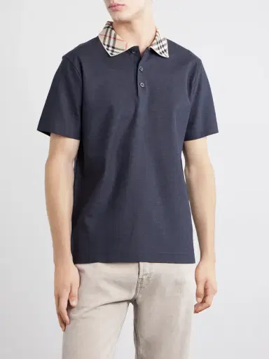 Burberry Checked Cotton-Piqué Polo Shirt - Men | Thumbnail 3 Burberry Checked Cotton-Piqué Polo Shirt - Men | Thumbnail 3