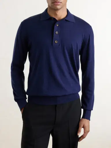 ELEVENTY Cotton and Cashmere-Blend Polo Shirt - Men | Thumbnail 3 ELEVENTY Cotton and Cashmere-Blend Polo Shirt - Men | Thumbnail 3