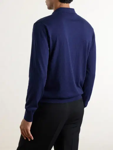 ELEVENTY Cotton and Cashmere-Blend Polo Shirt - Men | Thumbnail 4 ELEVENTY Cotton and Cashmere-Blend Polo Shirt - Men | Thumbnail 4