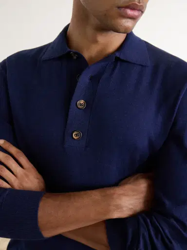 ELEVENTY Cotton and Cashmere-Blend Polo Shirt - Men | Thumbnail 5 ELEVENTY Cotton and Cashmere-Blend Polo Shirt - Men | Thumbnail 5