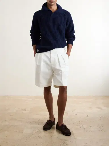 ELEVENTY Ribbed-Knit Wool and Cashmere-Blend Polo Shirt - Men | Thumbnail 2 ELEVENTY Ribbed-Knit Wool and Cashmere-Blend Polo Shirt - Men | Thumbnail 2