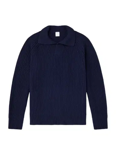 ELEVENTY Ribbed-Knit Wool and Cashmere-Blend Polo Shirt - Men | Thumbnail 1 ELEVENTY Ribbed-Knit Wool and Cashmere-Blend Polo Shirt - Men | Thumbnail 1