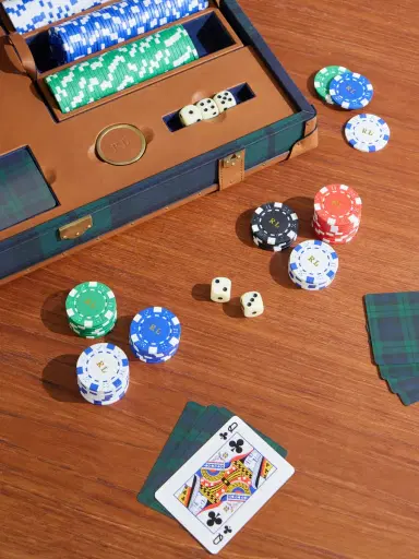 Ralph Lauren Home Sawyer Leather-Trimmed Checked Canvas Poker Set - Men | Thumbnail 2 Ralph Lauren Home Sawyer Leather-Trimmed Checked Canvas Poker Set - Men | Thumbnail 2